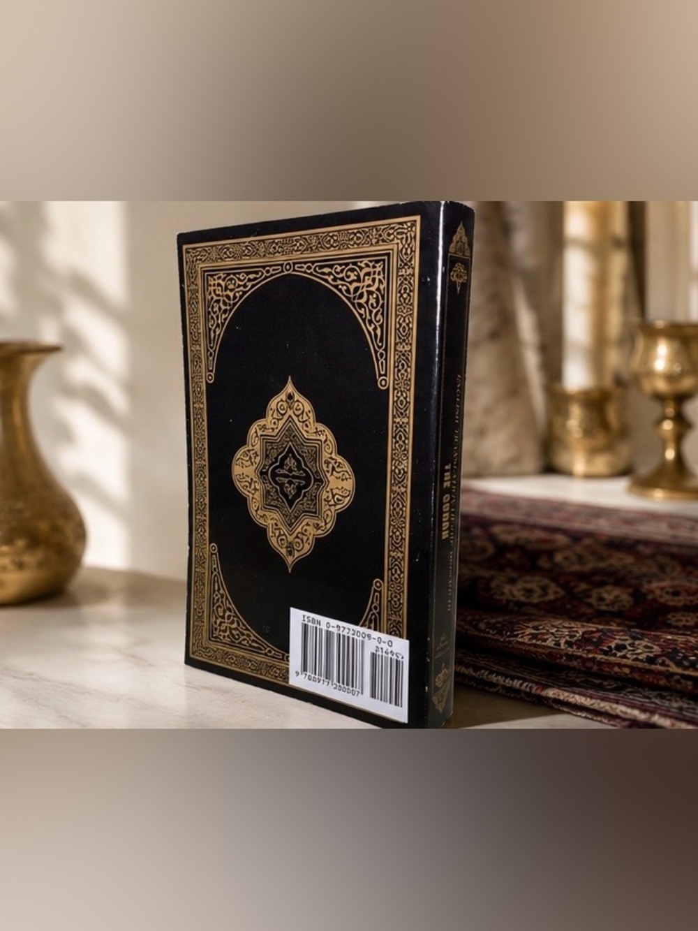 The Quran Hardcover Black Gold Religious Book Translation - Picture 2 of 7